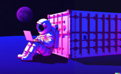 Astronaut on a laptop